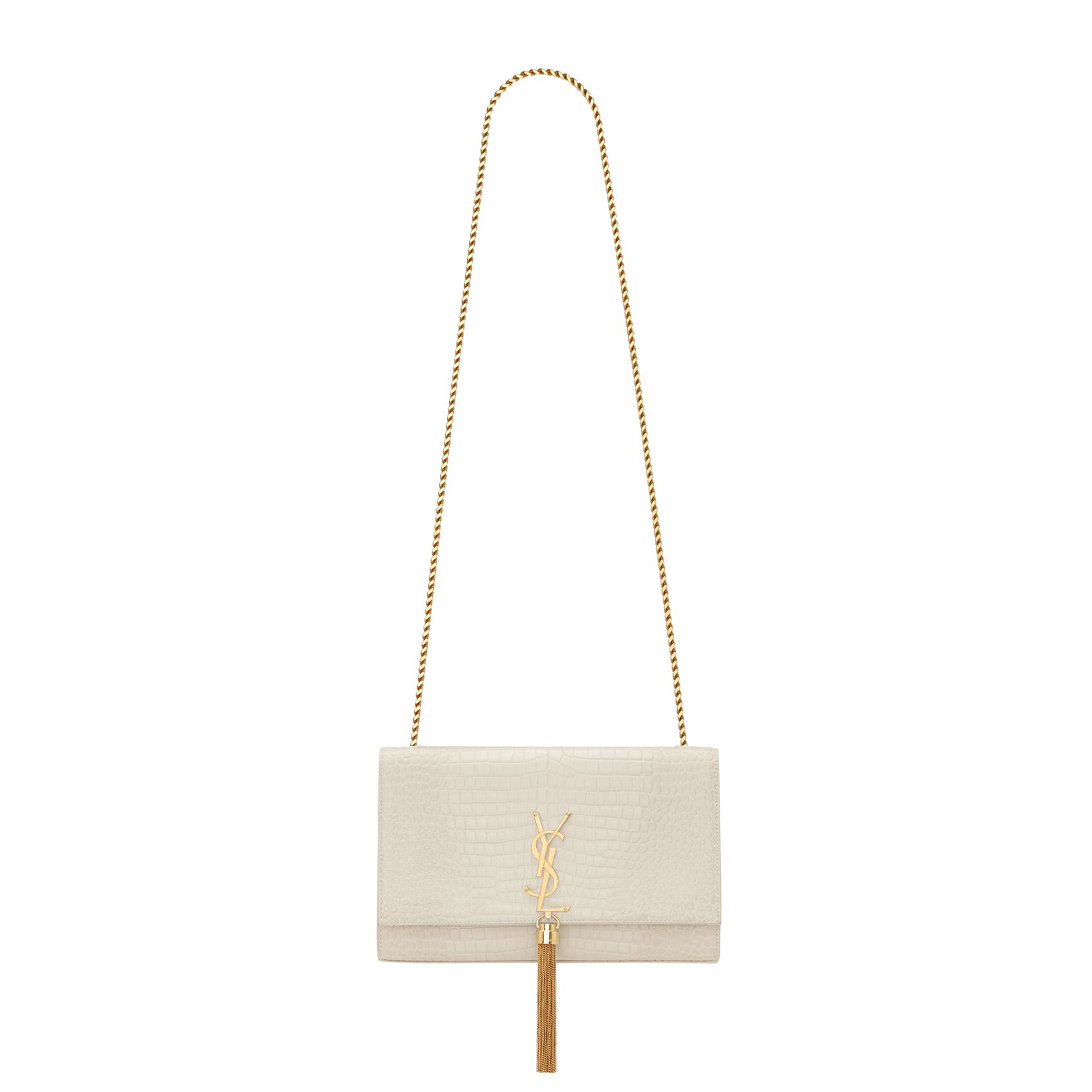 YSL KATE MEDIUM TASSEL IN CROCODILE-EMBOSSED LEATHER 354119DND0J9207 (24*14.5*5.5cm)